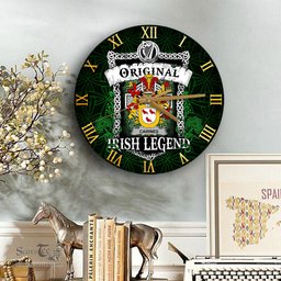 ScotsTee Shop Irish Cairnes Coat of Arms Family Crest Ireland Wooden Wall Clock Original Irish Legend Wall Clocks