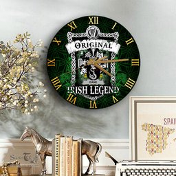 ScotsTee Shop Irish Dane or O Dane Coat of Arms Family Crest Ireland Wooden Wall Clock Original Irish Legend Wall Clocks