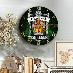 ScotsTee Shop Irish Breen or O Breen Coat of Arms Family Crest Ireland Wooden Wall Clock Original Irish Legend Wall Clocks