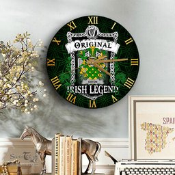 ScotsTee Shop Irish Eaton Coat of Arms Family Crest Ireland Wooden Wall Clock Original Irish Legend Wall Clocks