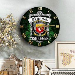 ScotsTee Shop Irish House of MACQUILLAN Coat of Arms Family Crest Ireland Wooden Wall Clock Original Irish Legend Wall Clocks