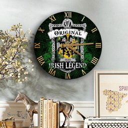 ScotsTee Shop Irish Giles or Gyles Coat of Arms Family Crest Ireland Wooden Wall Clock Original Irish Legend Wall Clocks