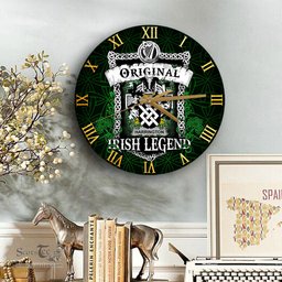 ScotsTee Shop Irish Harrington Coat of Arms Family Crest Ireland Wooden Wall Clock Original Irish Legend Wall Clocks