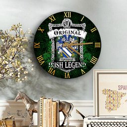 ScotsTee Shop Irish Fortescue Coat of Arms Family Crest Ireland Wooden Wall Clock Original Irish Legend Wall Clocks