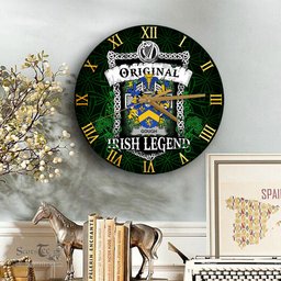 ScotsTee Shop Irish Gough Coat of Arms Family Crest Ireland Wooden Wall Clock Original Irish Legend Wall Clocks