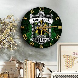 ScotsTee Shop Irish Gillman Coat of Arms Family Crest Ireland Wooden Wall Clock Original Irish Legend Wall Clocks