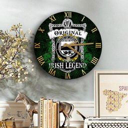 ScotsTee Shop Irish House of JORDAN Coat of Arms Family Crest Ireland Wooden Wall Clock Original Irish Legend Wall Clocks