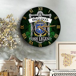 ScotsTee Shop Irish House of O DUGGAN Coat of Arms Family Crest Ireland Wooden Wall Clock Original Irish Legend Wall Clocks