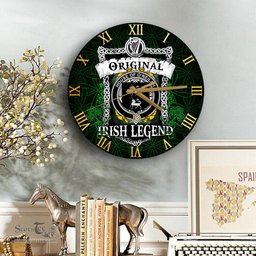 ScotsTee Shop Irish House of O NEILAN Coat of Arms Family Crest Ireland Wooden Wall Clock Original Irish Legend Wall Clocks