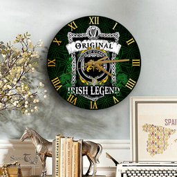ScotsTee Shop Irish House of O CARROLL Coat of Arms Family Crest Ireland Wooden Wall Clock Original Irish Legend Wall Clocks