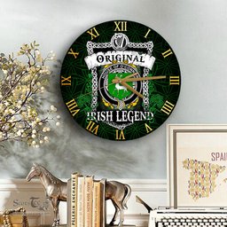 ScotsTee Shop Irish House of O CONNOR Corcomroe Coat of Arms Family Crest Ireland Wooden Wall Clock Original Irish Legend Wall Clocks