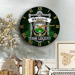 ScotsTee Shop Irish House of O CONNELL Coat of Arms Family Crest Ireland Wooden Wall Clock Original Irish Legend Wall Clocks