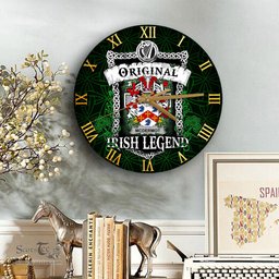 ScotsTee Shop Irish McDermot Coat of Arms Family Crest Ireland Wooden Wall Clock Original Irish Legend Wall Clocks