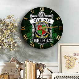 ScotsTee Shop Irish House of O NAGHTEN Coat of Arms Family Crest Ireland Wooden Wall Clock Original Irish Legend Wall Clocks