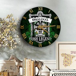 ScotsTee Shop Irish Wyrrall Coat of Arms Family Crest Ireland Wooden Wall Clock Original Irish Legend Wall Clocks