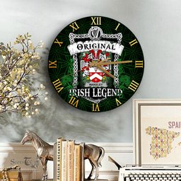 ScotsTee Shop Irish Wakeley Coat of Arms Family Crest Ireland Wooden Wall Clock Original Irish Legend Wall Clocks