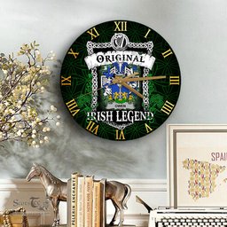 ScotsTee Shop Irish Owen Coat of Arms Family Crest Ireland Wooden Wall Clock Original Irish Legend Wall Clocks