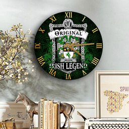 ScotsTee Shop Irish Wilson Coat of Arms Family Crest Ireland Wooden Wall Clock Original Irish Legend Wall Clocks