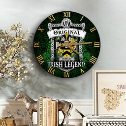 ScotsTee Shop Irish Ouseley Coat of Arms Family Crest Ireland Wooden Wall Clock Original Irish Legend Wall Clocks