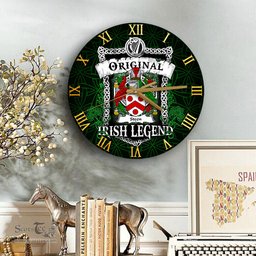 ScotsTee Shop Irish Steen Coat of Arms Family Crest Ireland Wooden Wall Clock Original Irish Legend Wall Clocks