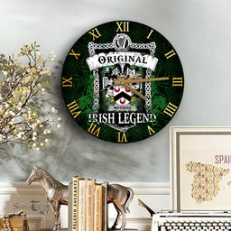 ScotsTee Shop Irish Wethers Coat of Arms Family Crest Ireland Wooden Wall Clock Original Irish Legend Wall Clocks