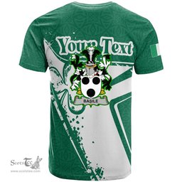 ScotsTee Shop Irish Basile Coat of Arms Irish Celtic Shamrock T Shirt Add Your Text Personalized T Shirt
