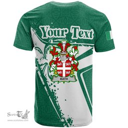 ScotsTee Shop Irish Bath Coat of Arms Irish Celtic Shamrock T Shirt Add Your Text Personalized T Shirt