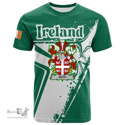 ScotsTee Shop Irish Bath Coat of Arms Irish Celtic Shamrock T Shirt Add Your Text Personalized T Shirt
