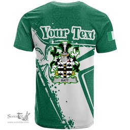 ScotsTee Shop Irish Batt Coat of Arms Irish Celtic Shamrock T Shirt Add Your Text Personalized T Shirt