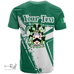 ScotsTee Shop Irish Arnott Coat of Arms Irish Celtic Shamrock T Shirt Add Your Text Personalized T Shirt
