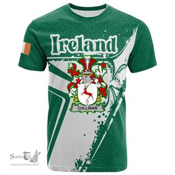 ScotsTee Shop Irish Cullinan or O Cullinane Coat of Arms Irish Celtic Shamrock T Shirt Add Your Text Personalized T Shirt