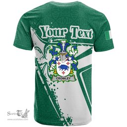 ScotsTee Shop Irish Crowley Coat of Arms Irish Celtic Shamrock T Shirt Add Your Text Personalized T Shirt