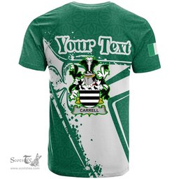 ScotsTee Shop Irish Carrell Coat of Arms Irish Celtic Shamrock T Shirt Add Your Text Personalized T Shirt