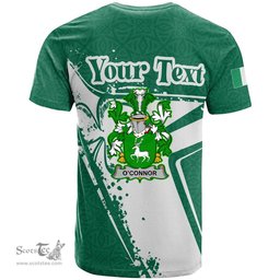 ScotsTee Shop Irish Connor or O Connor Corcomroe Coat of Arms Irish Celtic Shamrock T Shirt Add Your Text Personalized T Shirt