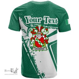 ScotsTee Shop Irish Crowder Coat of Arms Irish Celtic Shamrock T Shirt Add Your Text Personalized T Shirt