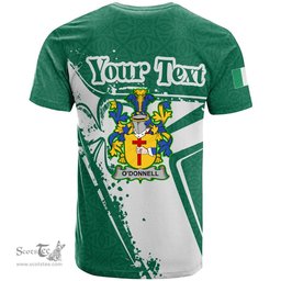 ScotsTee Shop Irish Donnell or O Donnell Coat of Arms Irish Celtic Shamrock T Shirt Add Your Text Personalized T Shirt