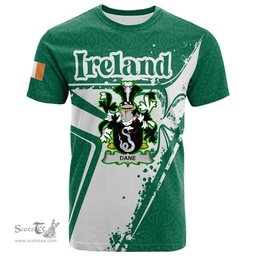 ScotsTee Shop Irish Dane or O Dane Coat of Arms Irish Celtic Shamrock T Shirt Add Your Text Personalized T Shirt