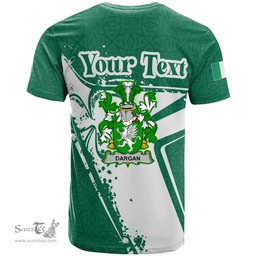 ScotsTee Shop Irish Dargan or McDeargan Coat of Arms Irish Celtic Shamrock T Shirt Add Your Text Personalized T Shirt