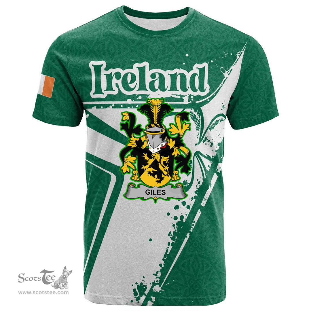 ScotsTee Shop Irish Esmonde Coat of Arms Irish Celtic Shamrock T Shirt Add Your Text Personalized T Shirt
