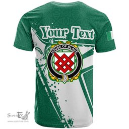 ScotsTee Shop Irish House of BLAKE Coat of Arms Irish Celtic Shamrock T Shirt Add Your Text Personalized T Shirt