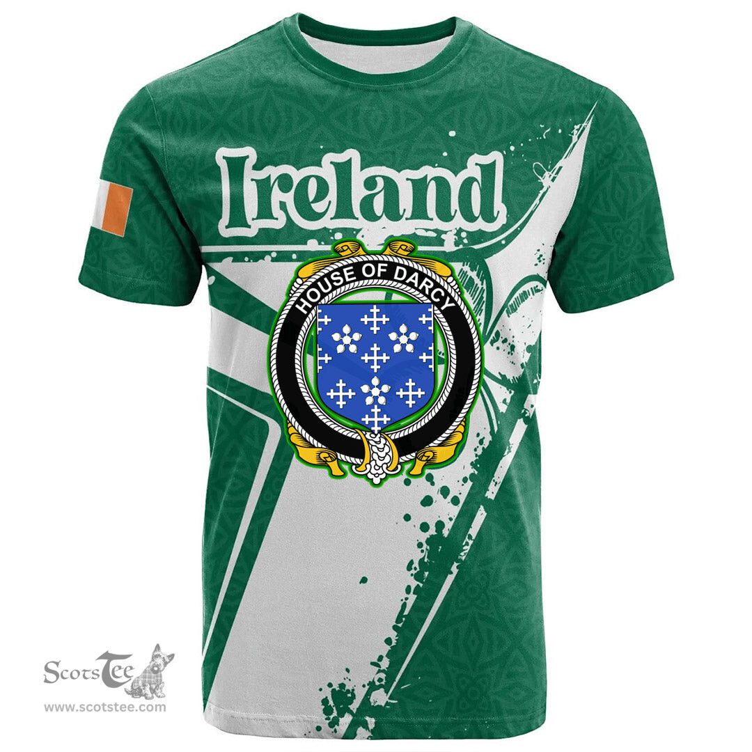ScotsTee Shop Irish Greene Coat of Arms Irish Celtic Shamrock T Shirt Add Your Text Personalized T Shirt