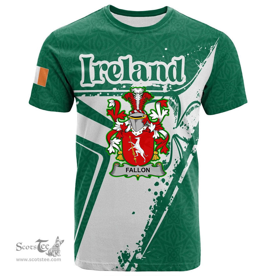 ScotsTee Shop Irish Hickman Coat of Arms Irish Celtic Shamrock T Shirt Add Your Text Personalized T Shirt
