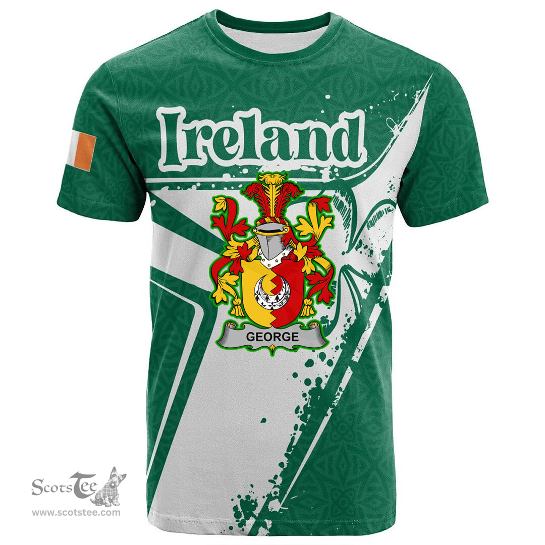ScotsTee Shop Irish Echlin Coat of Arms Irish Celtic Shamrock T Shirt Add Your Text Personalized T Shirt
