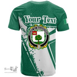 ScotsTee Shop Irish House of MACENCHROE Coat of Arms Irish Celtic Shamrock T Shirt Add Your Text Personalized T Shirt