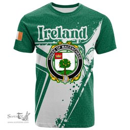 ScotsTee Shop Irish House of MACENCHROE Coat of Arms Irish Celtic Shamrock T Shirt Add Your Text Personalized T Shirt