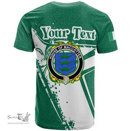 ScotsTee Shop Irish House of MACCOTTER Coat of Arms Irish Celtic Shamrock T Shirt Add Your Text Personalized T Shirt