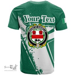 ScotsTee Shop Irish House of KINSELLA Coat of Arms Irish Celtic Shamrock T Shirt Add Your Text Personalized T Shirt