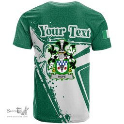 ScotsTee Shop Irish Hope Coat of Arms Irish Celtic Shamrock T Shirt Add Your Text Personalized T Shirt