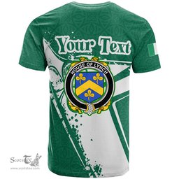 ScotsTee Shop Irish House of LYNCH Coat of Arms Irish Celtic Shamrock T Shirt Add Your Text Personalized T Shirt