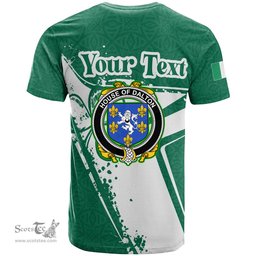 ScotsTee Shop Irish House of DALTON Coat of Arms Irish Celtic Shamrock T Shirt Add Your Text Personalized T Shirt